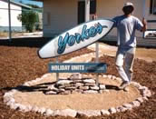 Yorke's Holiday Units sign
